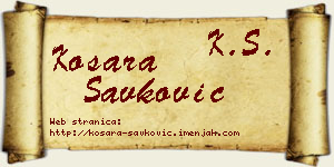 Kosara Savković vizit kartica